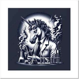 Unicorn Mad Scientist Posters and Art